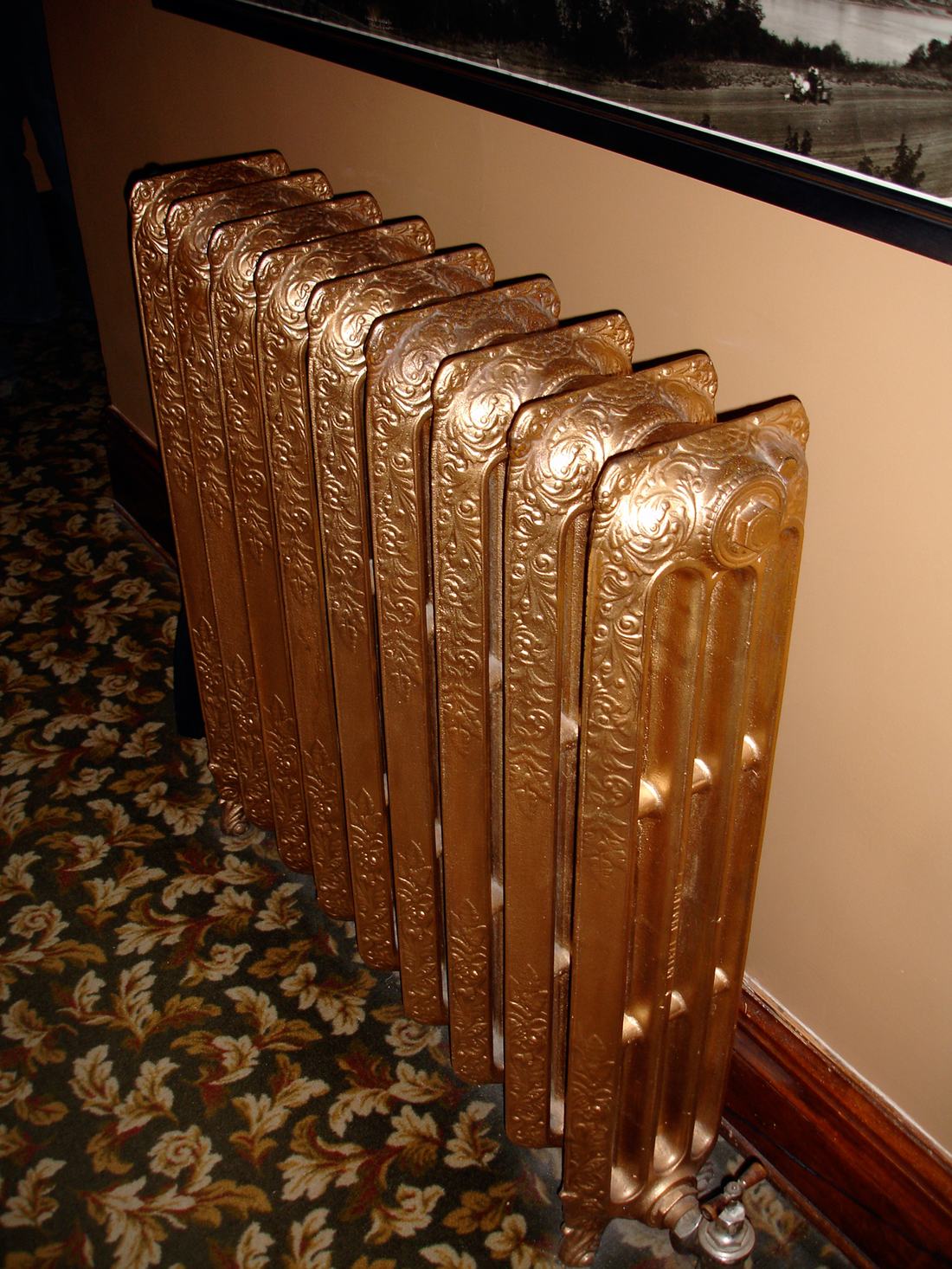A radiator in a home
