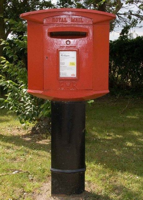 A red post box