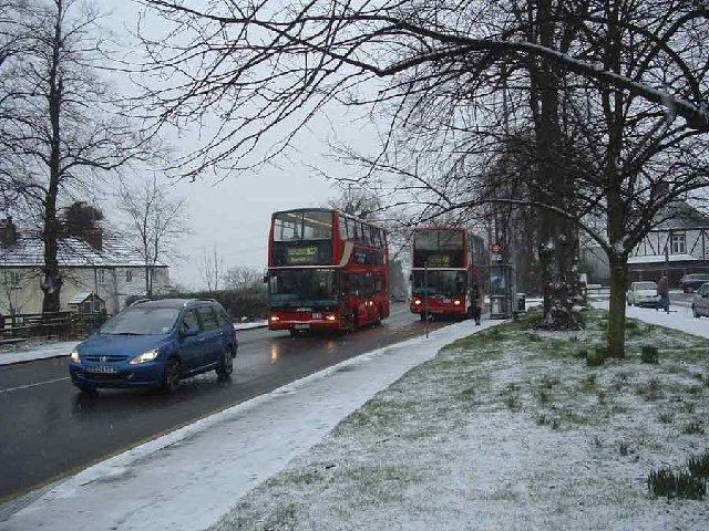 Cottages in snow, London
