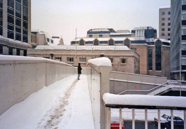 A London street in snow
