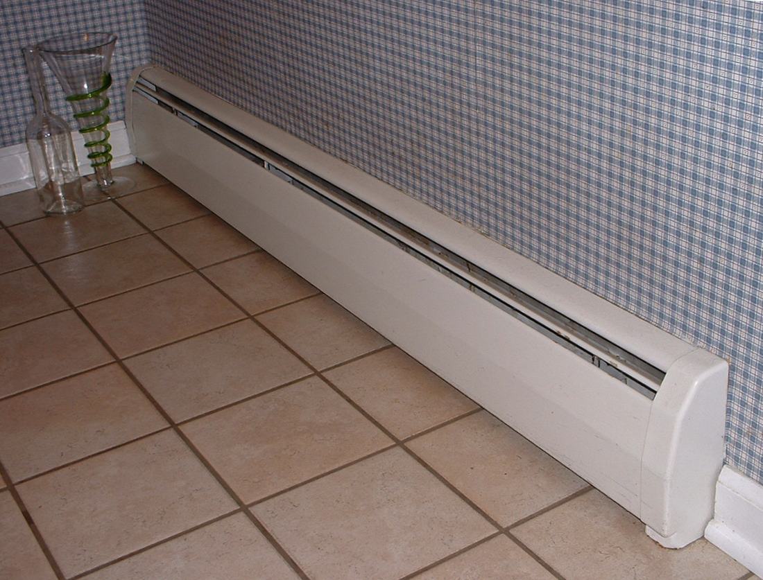 A radiator in a home