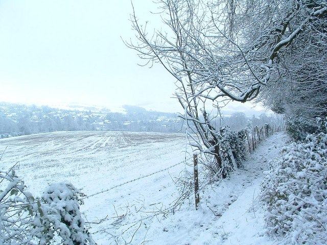 Snow over Findon village